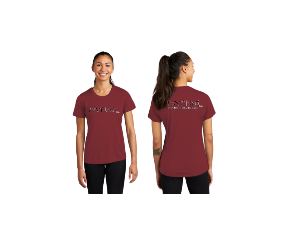 Next Level Florida Marine Custom T-Shirt Womens Black/White over Maroon