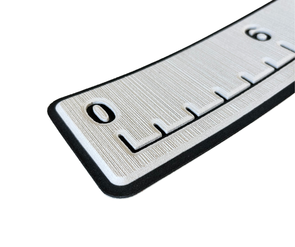 Next Level SeaDek® Fish Ruler Cool Gray over Black