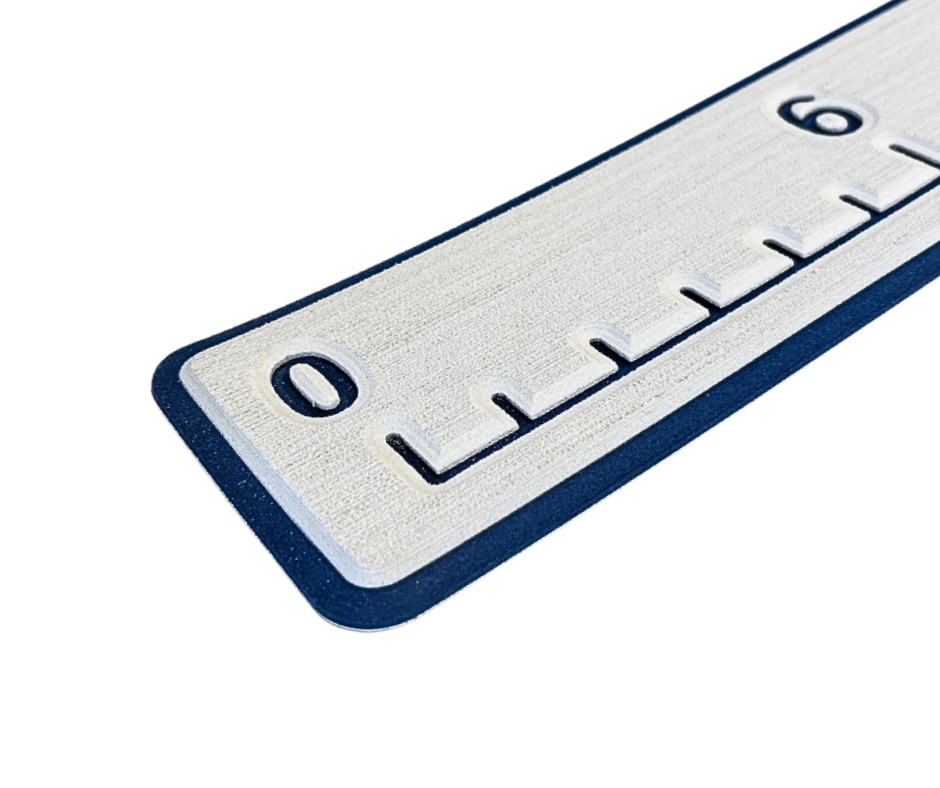 Next Level SeaDek® Fish Ruler Cool Gray over Navy Blue
