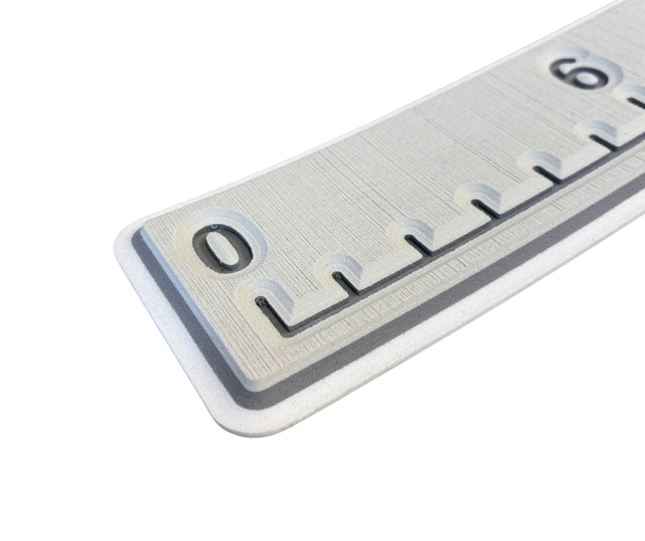 Next Level SeaDek® Fish Ruler Cool Gray over Storm Gray over White