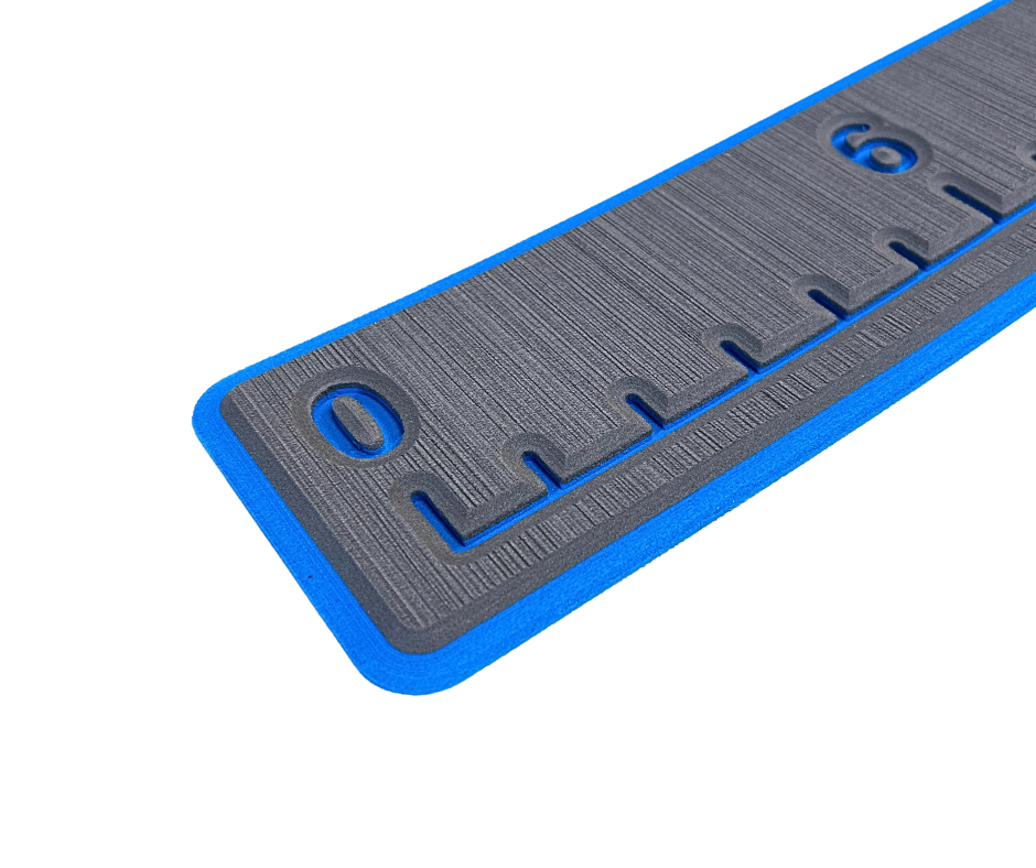 Next Level SeaDek® Fish Ruler Dark Gray over Bimini Blue