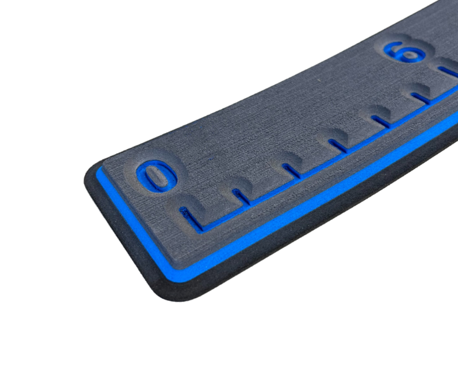 Next Level SeaDek® Fish Ruler Dark Gray over Bimini Blue over Black