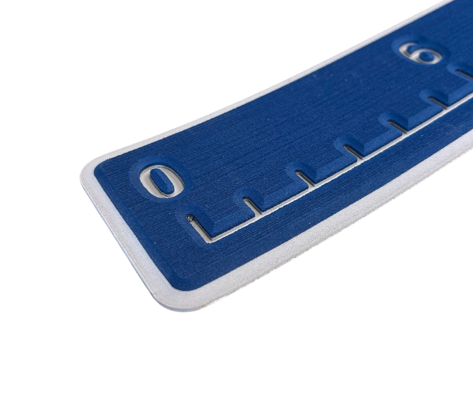 Next Level SeaDek® Fish Ruler Navy Blue over Storm Gray