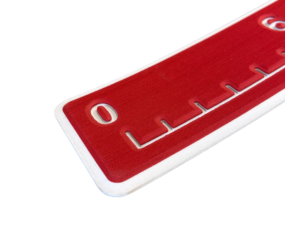 Next Level SeaDek® Fish Ruler Ruby Red over White