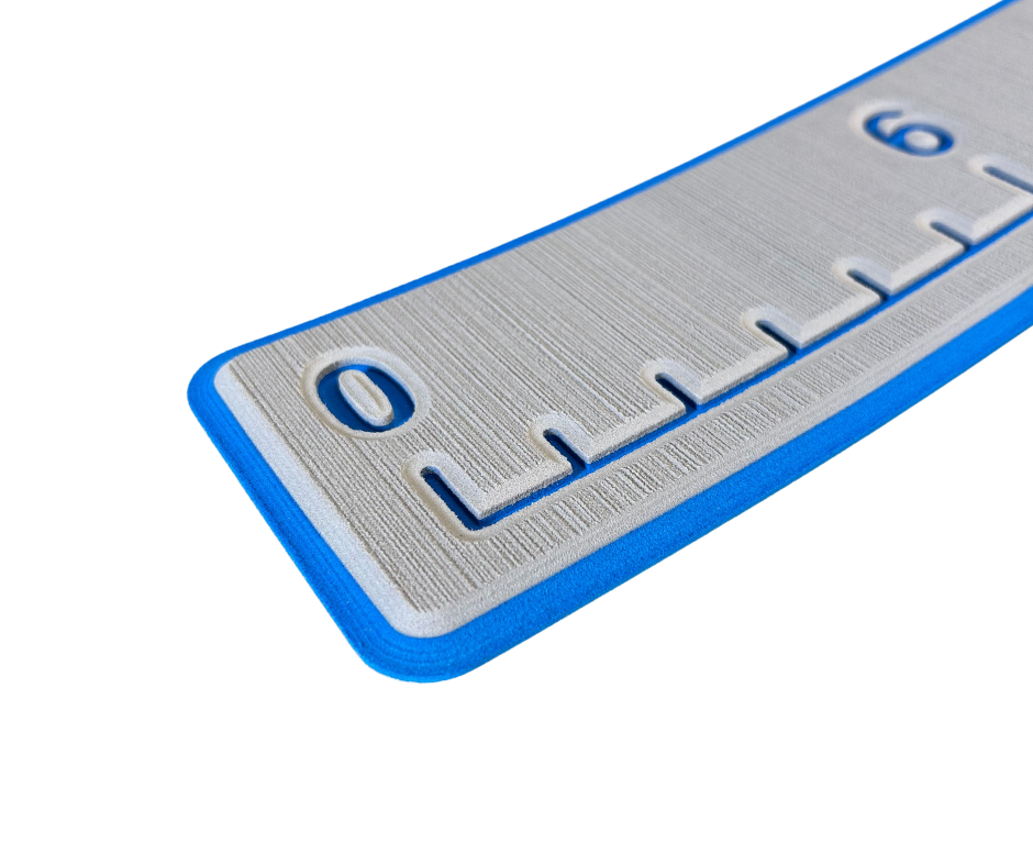 Next Level SeaDek® Fish Ruler Storm Gray over Bimini Blue