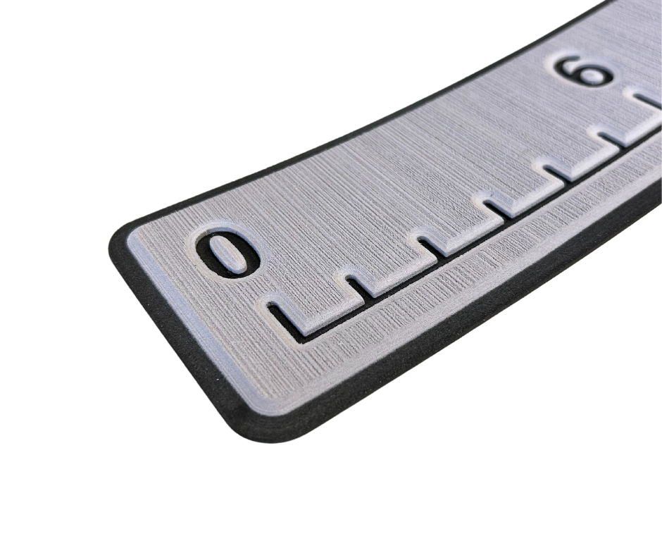 Next Level SeaDek® Fish Ruler Storm Gray over Black (Laser)
