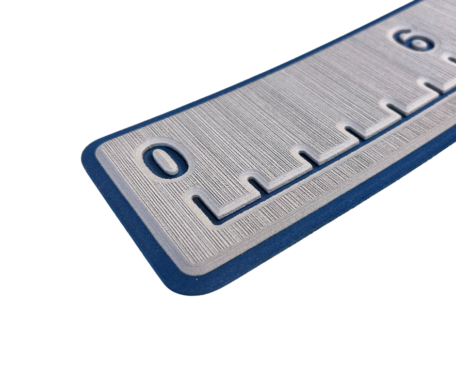 Next Level SeaDek® Fish Ruler Storm Gray over Navy Blue