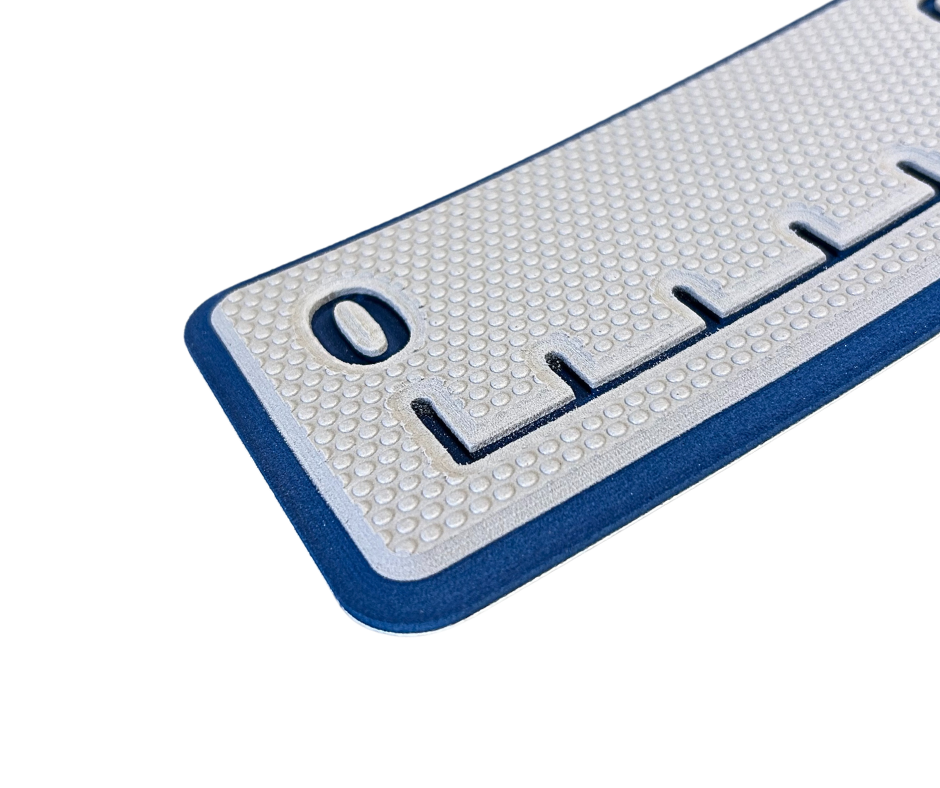 Next Level SeaDek® Fish Ruler Storm Gray over Navy Blue (Embossed)