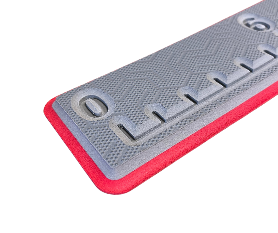 Next Level SeaDek® Fish Ruler Storm Gray over Ruby Red (Tetripod)