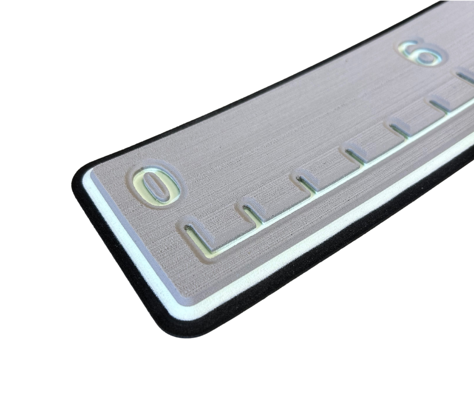 Next Level SeaDek® Fish Ruler Storm Gray over Seafoam Green over Black