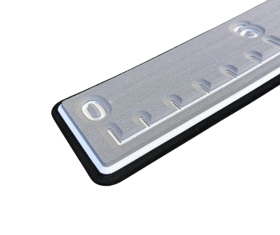 Next Level SeaDek® Fish Ruler Storm Gray over White over Black