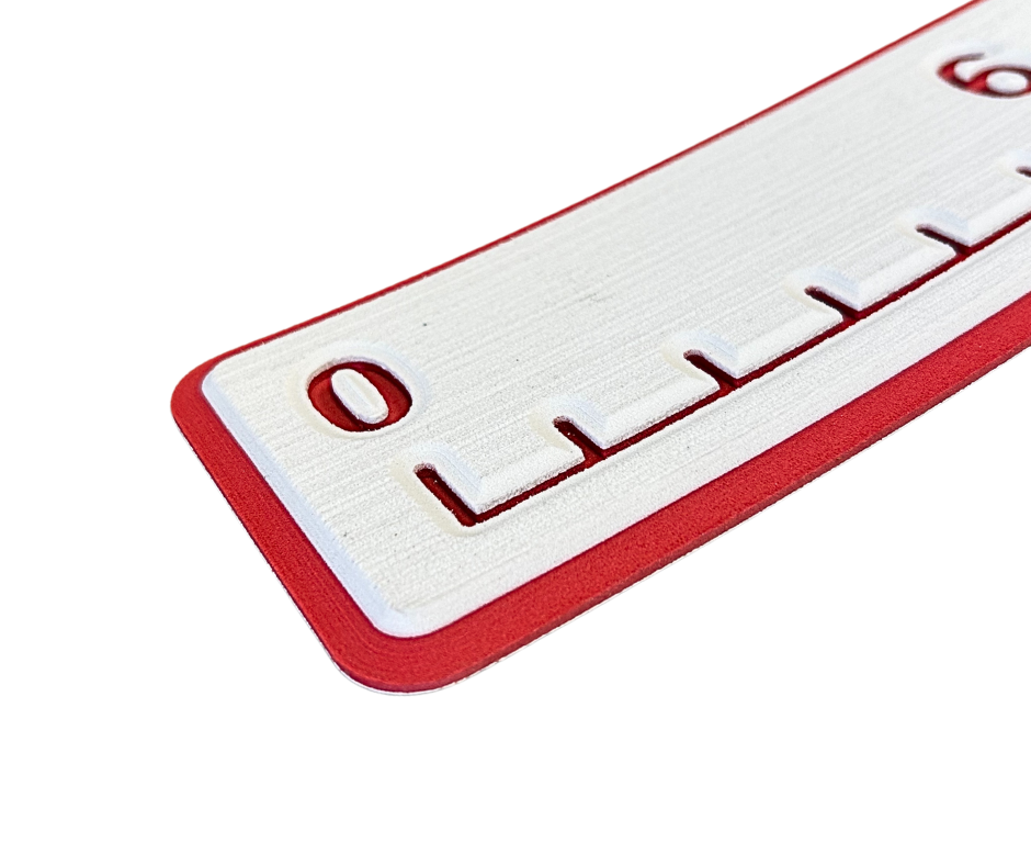 Next Level SeaDek® Fish Ruler White over Ruby Red