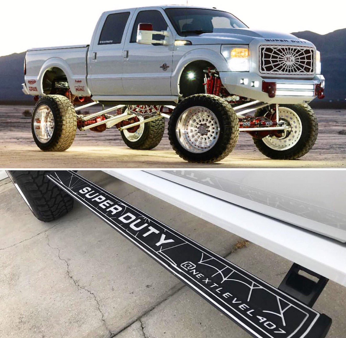 Next Level SeaDek® Truck Step Pad Black over White Super Duty Logo