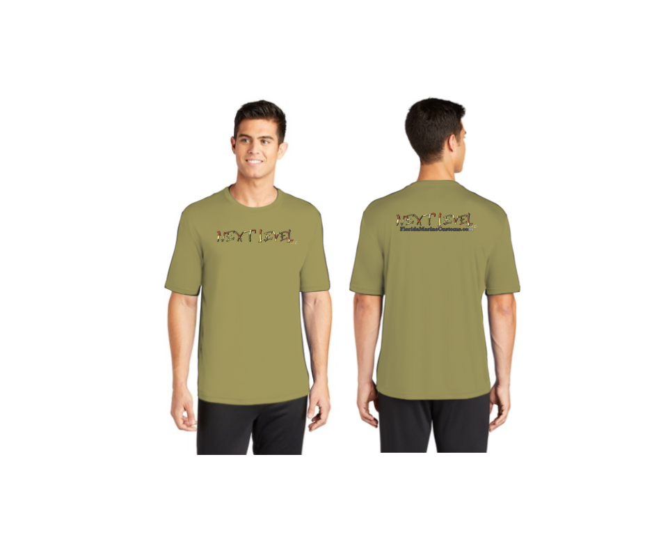 Next Level Florida Marine Custom T-Shirt Mens Army Camo over Green