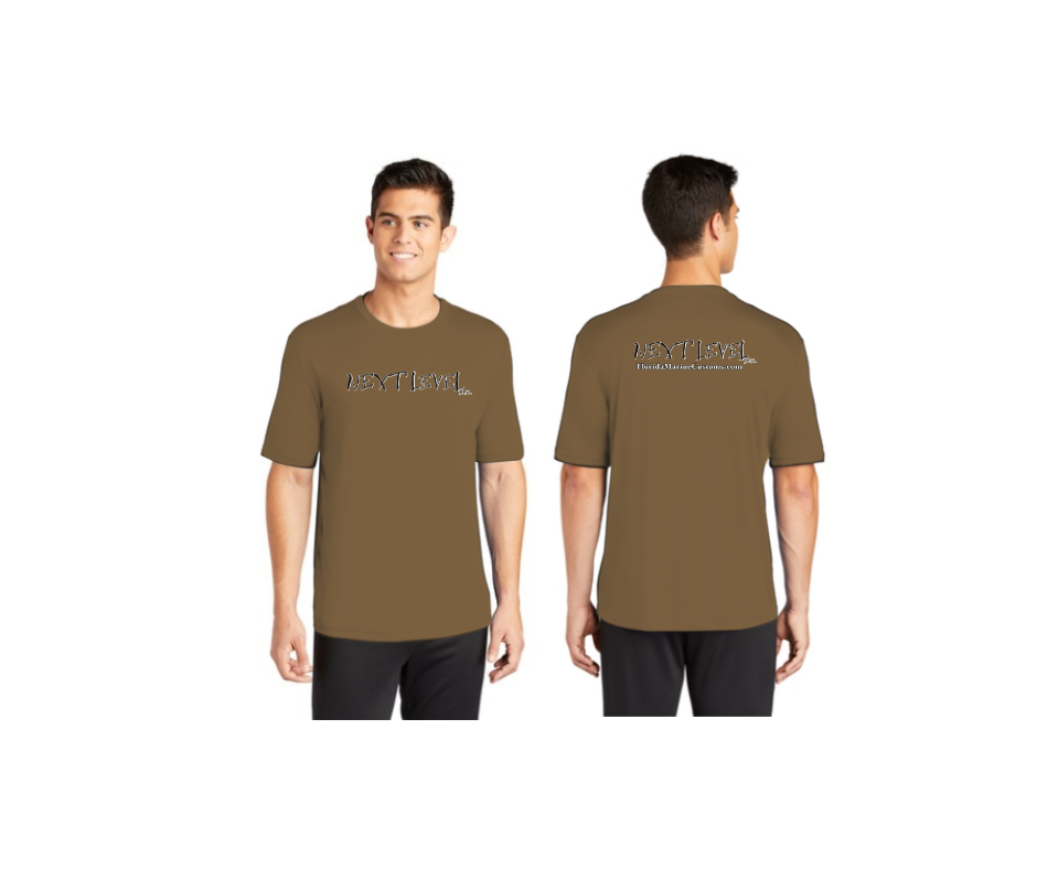 Next Level Florida Marine Custom T-Shirt Mens Black/White over Brown