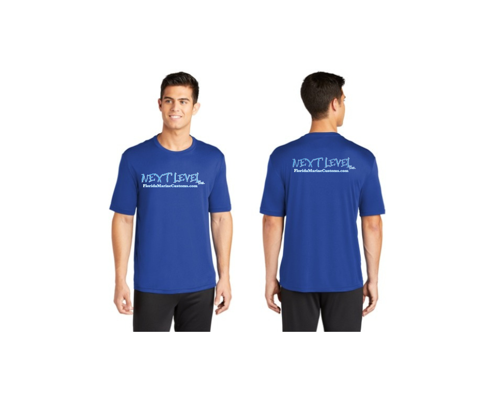 Next Level Florida Marine Custom T-Shirt Mens Blue/White over Dark Blue