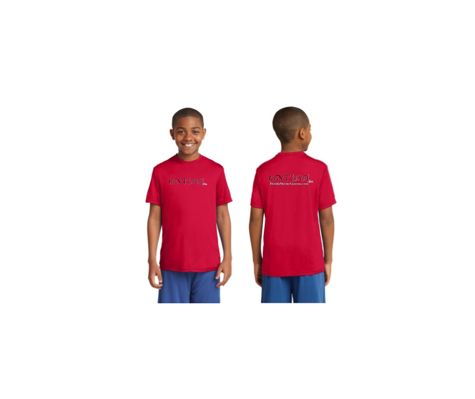 Next Level Florida Marine Custom T-Shirt Youth Black/White over Red