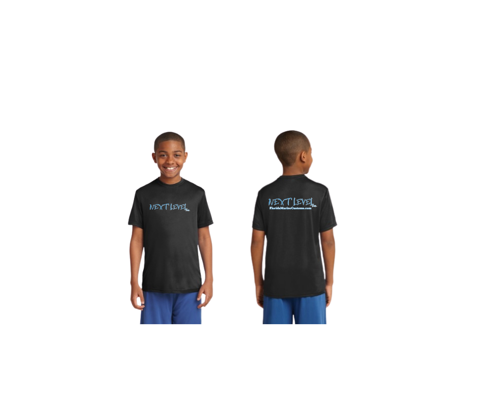 Next Level Florida Marine Custom T-Shirt Youth Blue/White over Black