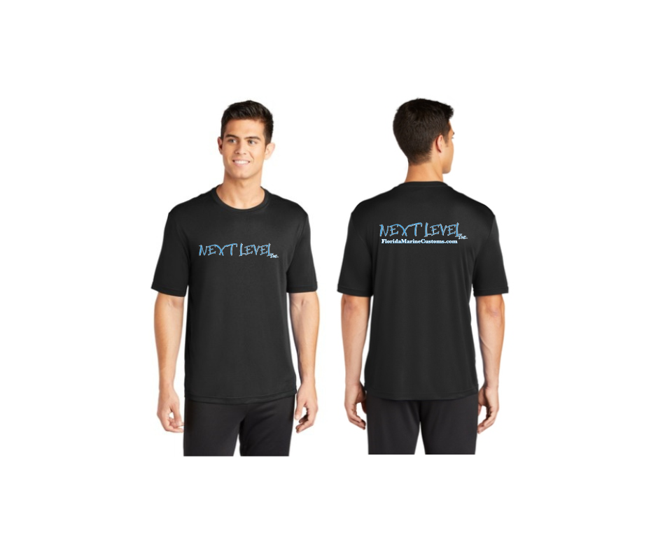 Next Level Florida Marine Custom T-Shirt Mens Blue/White over Black