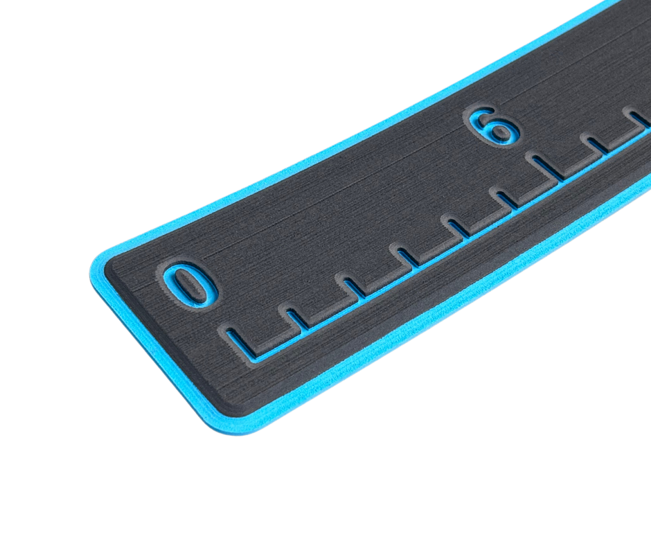 Next Level SeaDek®Fish Ruler Dark Gray over Bahama Blue