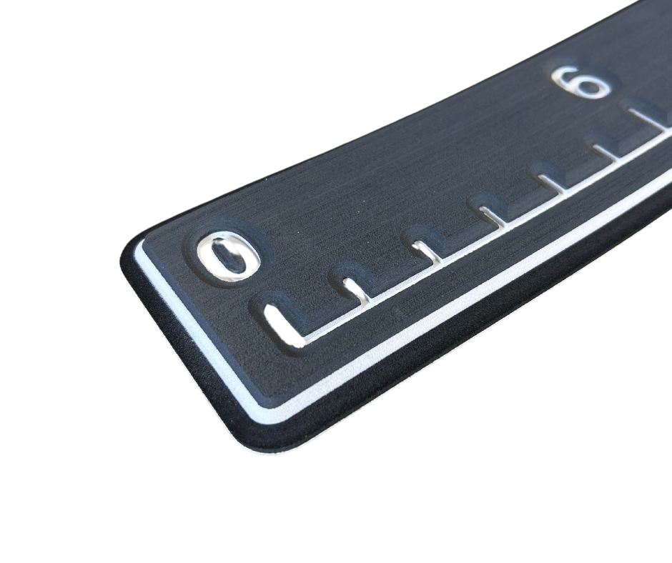 Next Level SeaDek® Fish Ruler Dark Gray over White over Black