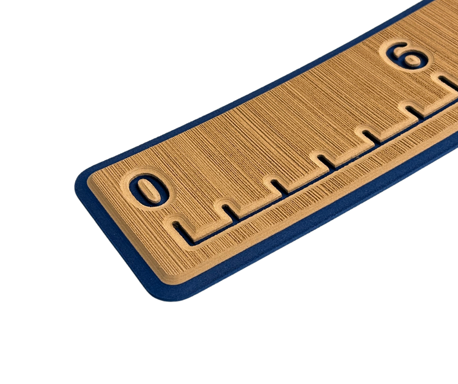 Next Level SeaDek® Fish Ruler Mocha over Navy Blue