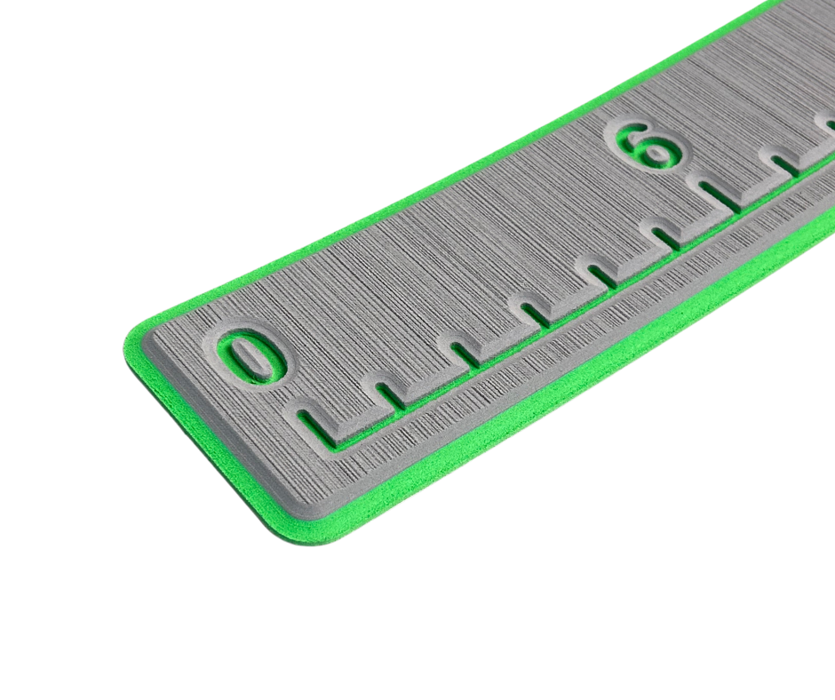 Next Level SeaDek® Fish Ruler Storm Gray over Island Green