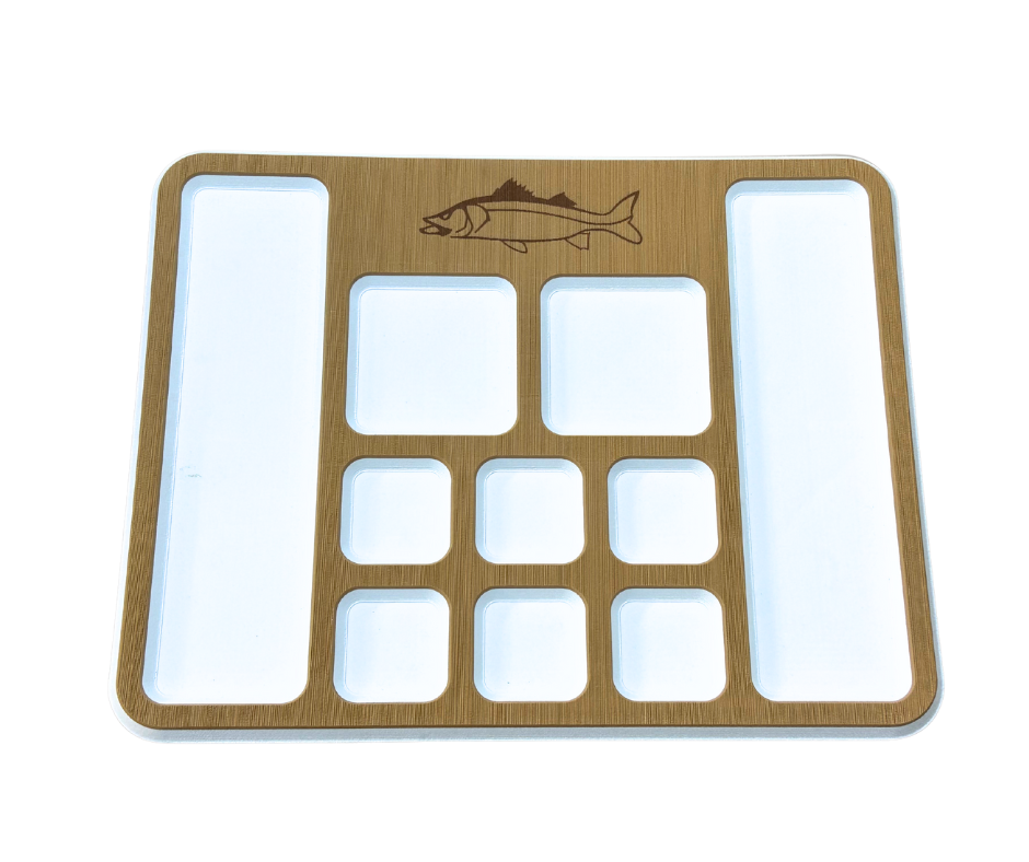 Next Level SeaDek® Tackle Pad Mocha over White (Fish Logo)